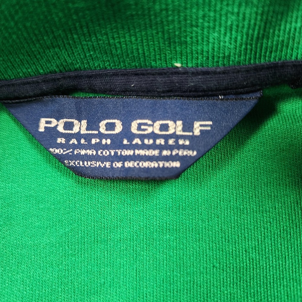Polo Golf Ralph Lauren Sweater Mens Large Green 1/4 Zip Mock Neck Pelican Hill - Picture 2 of 12